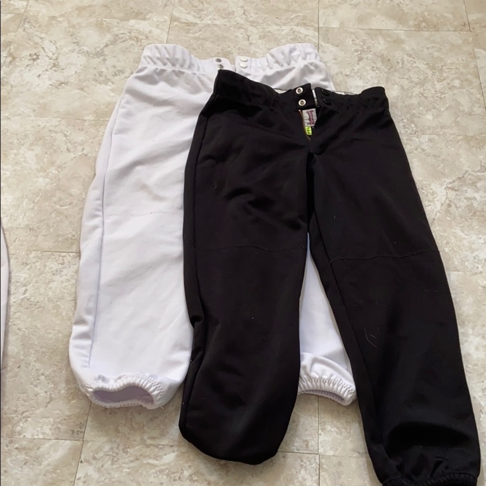 Black and white softball pants